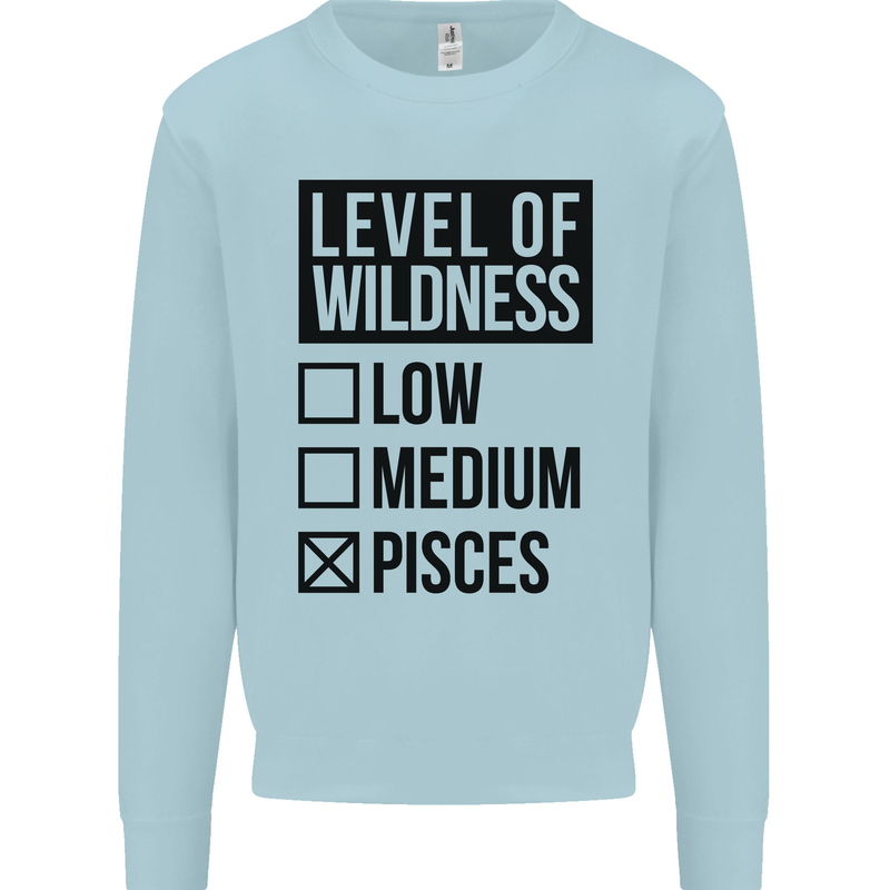 Levels of Wildness Pisces Mens Sweatshirt Jumper Light Blue