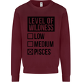 Levels of Wildness Pisces Mens Sweatshirt Jumper Maroon