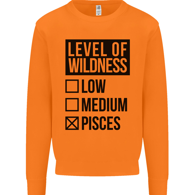 Levels of Wildness Pisces Mens Sweatshirt Jumper Orange