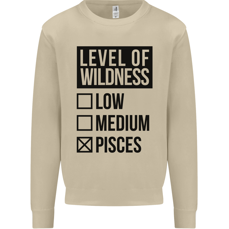 Levels of Wildness Pisces Mens Sweatshirt Jumper Sand