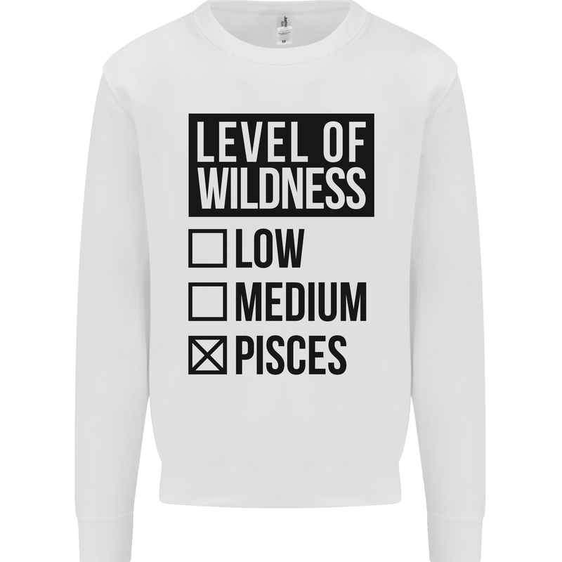 Levels of Wildness Pisces Mens Sweatshirt Jumper White