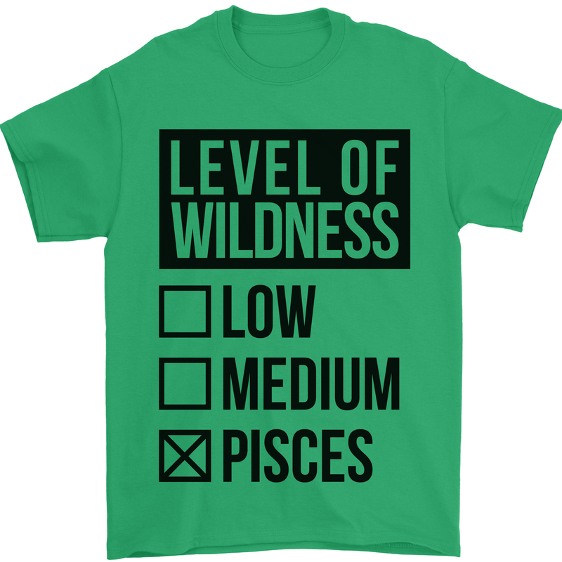 Levels of Wildness Pisces Mens T-Shirt Cotton Gildan Irish Green