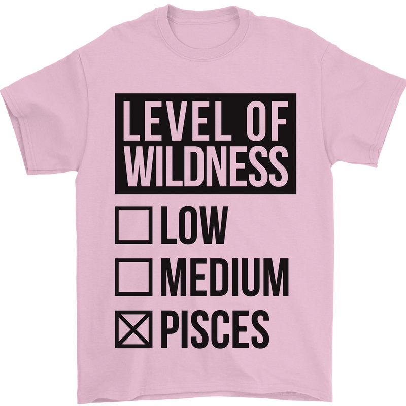 Levels of Wildness Pisces Mens T-Shirt Cotton Gildan Light Pink