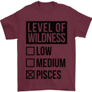 Levels of Wildness Pisces Mens T-Shirt Cotton Gildan Maroon