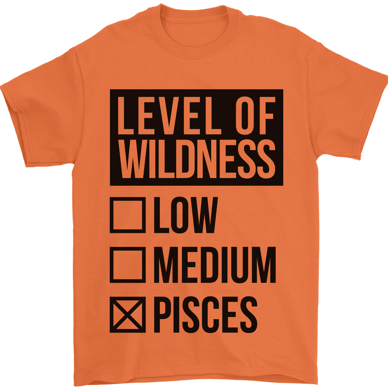 Levels of Wildness Pisces Mens T-Shirt Cotton Gildan Orange