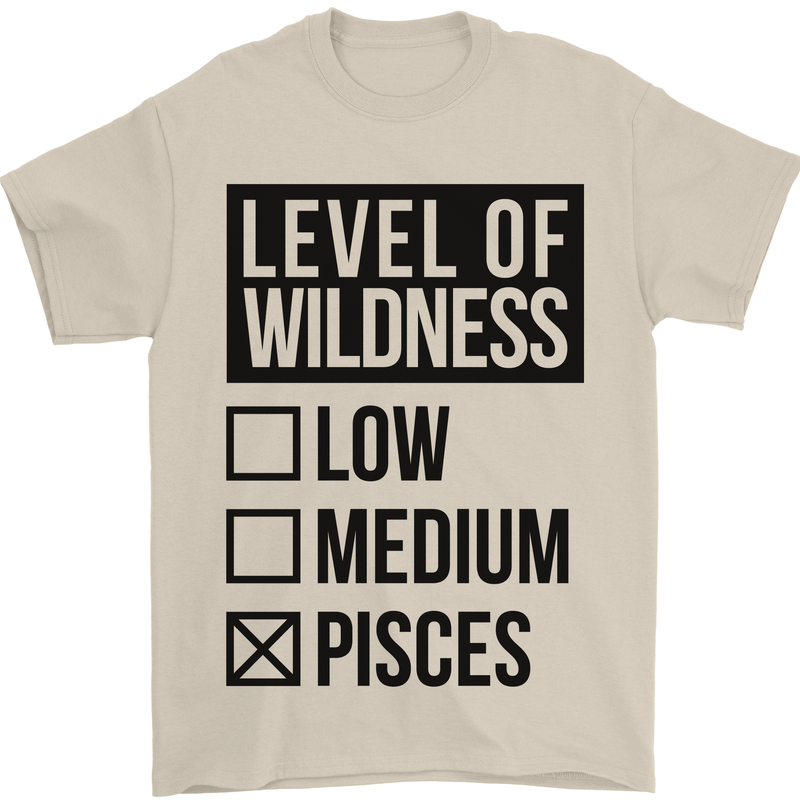 Levels of Wildness Pisces Mens T-Shirt Cotton Gildan Sand
