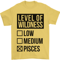 Levels of Wildness Pisces Mens T-Shirt Cotton Gildan Yellow