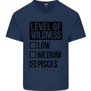 Levels of Wildness Pisces Mens V-Neck Cotton T-Shirt Navy Blue