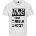 Levels of Wildness Pisces Mens V-Neck Cotton T-Shirt White