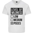 Levels of Wildness Pisces Mens V-Neck Cotton T-Shirt White