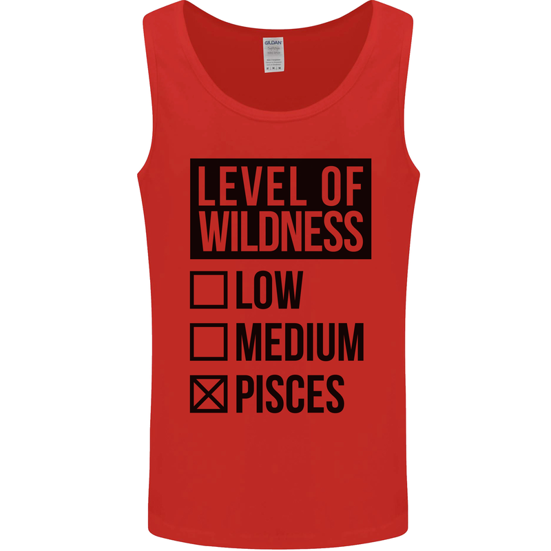 Levels of Wildness Pisces Mens Vest Tank Top Red