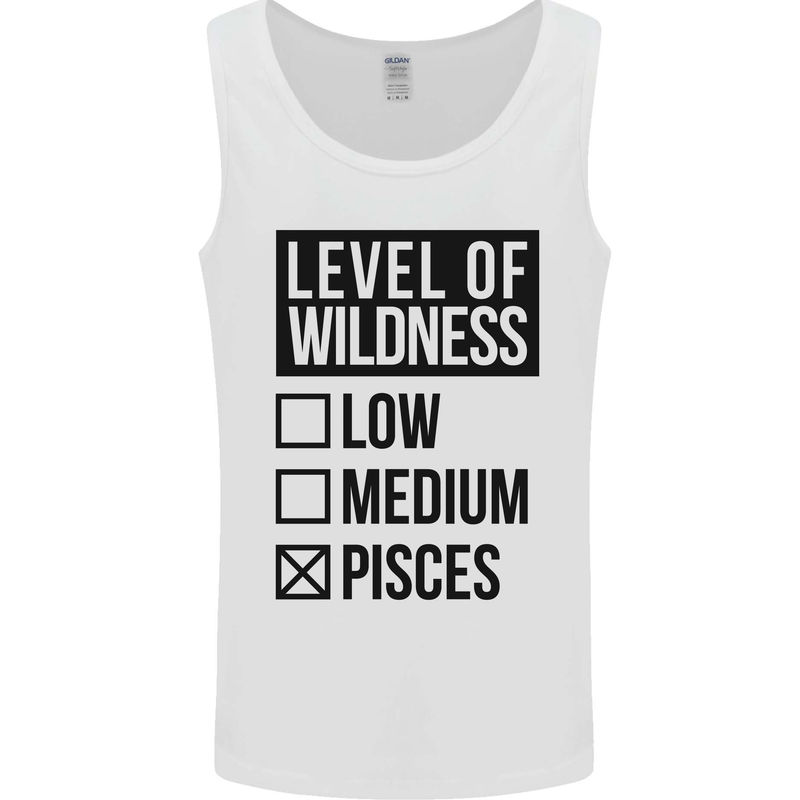 Levels of Wildness Pisces Mens Vest Tank Top White