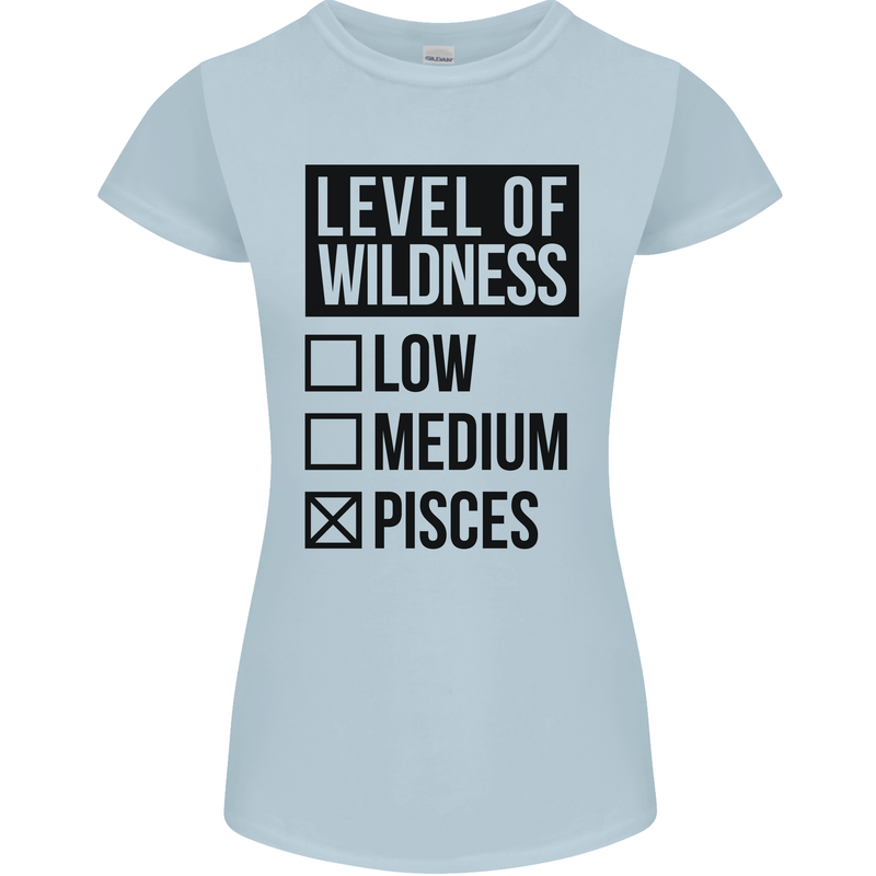 Levels of Wildness Pisces Womens Petite Cut T-Shirt Light Blue