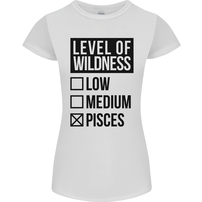 Levels of Wildness Pisces Womens Petite Cut T-Shirt White