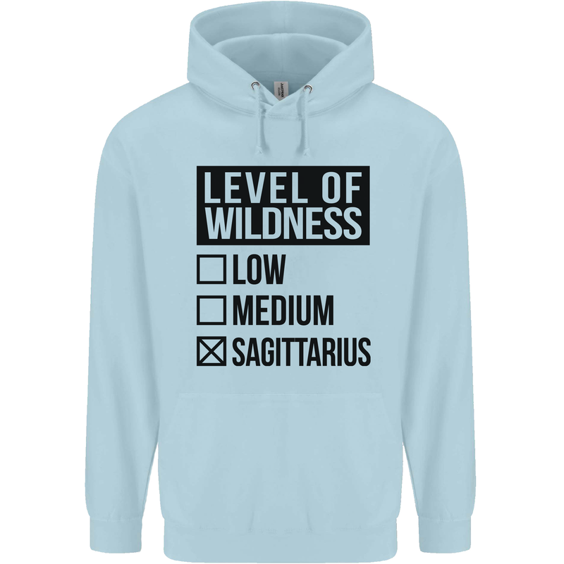 Levels of Wildness Sagittarius Childrens Kids Hoodie Light Blue