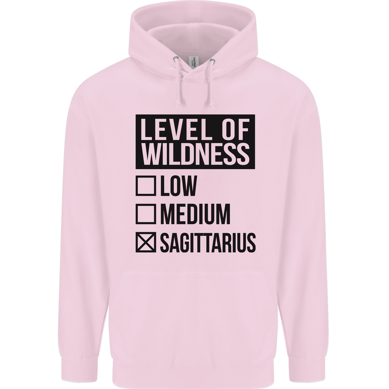 Levels of Wildness Sagittarius Childrens Kids Hoodie Light Pink