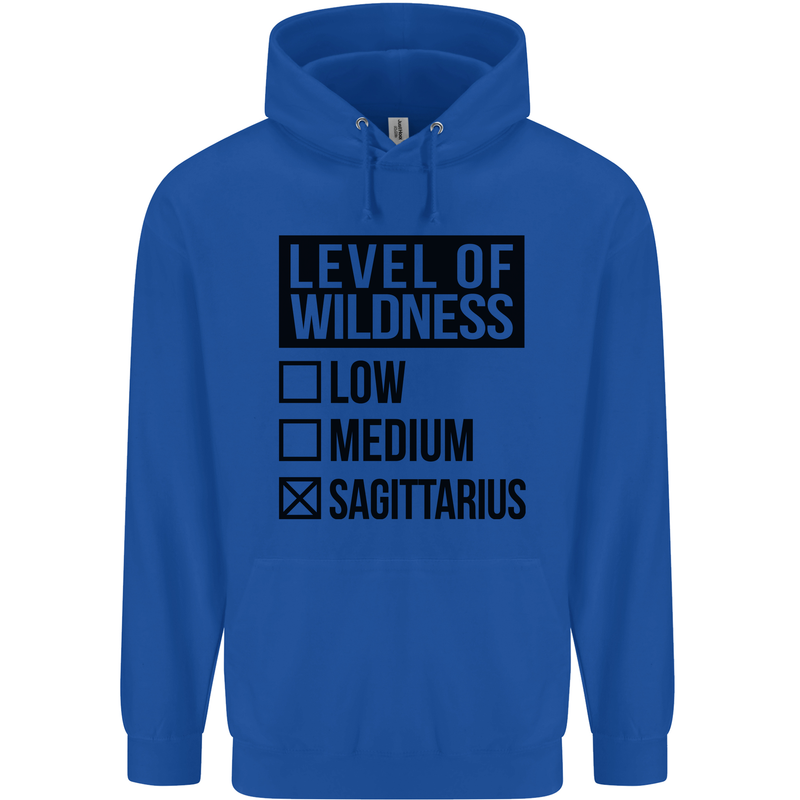 Levels of Wildness Sagittarius Childrens Kids Hoodie Royal Blue