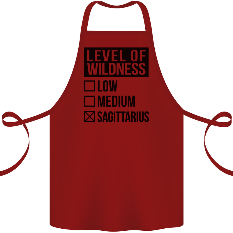 Levels of Wildness Sagittarius Cotton Apron 100% Organic Maroon