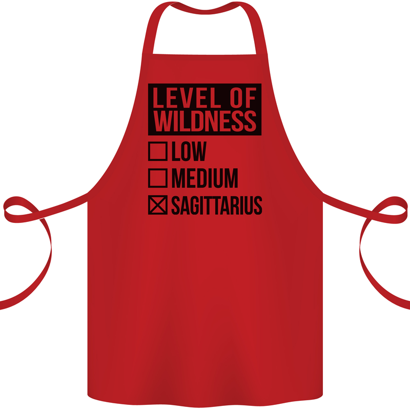 Levels of Wildness Sagittarius Cotton Apron 100% Organic Red