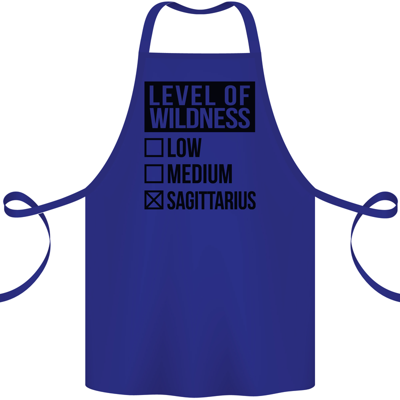 Levels of Wildness Sagittarius Cotton Apron 100% Organic Royal Blue