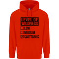 Levels of Wildness Sagittarius Mens 80% Cotton Hoodie Bright Red
