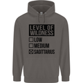 Levels of Wildness Sagittarius Mens 80% Cotton Hoodie Charcoal