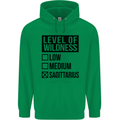Levels of Wildness Sagittarius Mens 80% Cotton Hoodie Irish Green