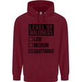 Levels of Wildness Sagittarius Mens 80% Cotton Hoodie Maroon
