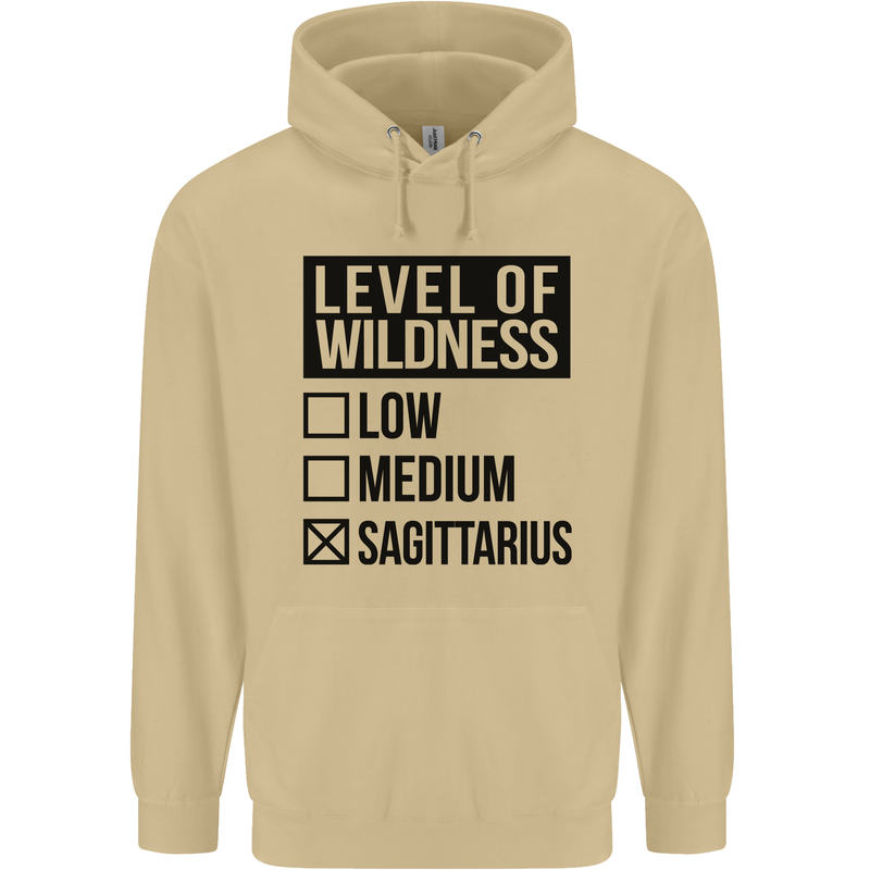 Levels of Wildness Sagittarius Mens 80% Cotton Hoodie Sand