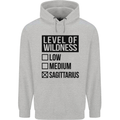 Levels of Wildness Sagittarius Mens 80% Cotton Hoodie Sports Grey
