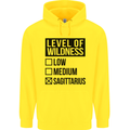 Levels of Wildness Sagittarius Mens 80% Cotton Hoodie Yellow