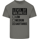 Levels of Wildness Sagittarius Mens Cotton T-Shirt Tee Top Charcoal