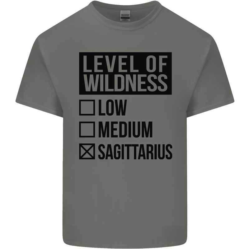 Levels of Wildness Sagittarius Mens Cotton T-Shirt Tee Top Charcoal