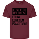 Levels of Wildness Sagittarius Mens Cotton T-Shirt Tee Top Maroon