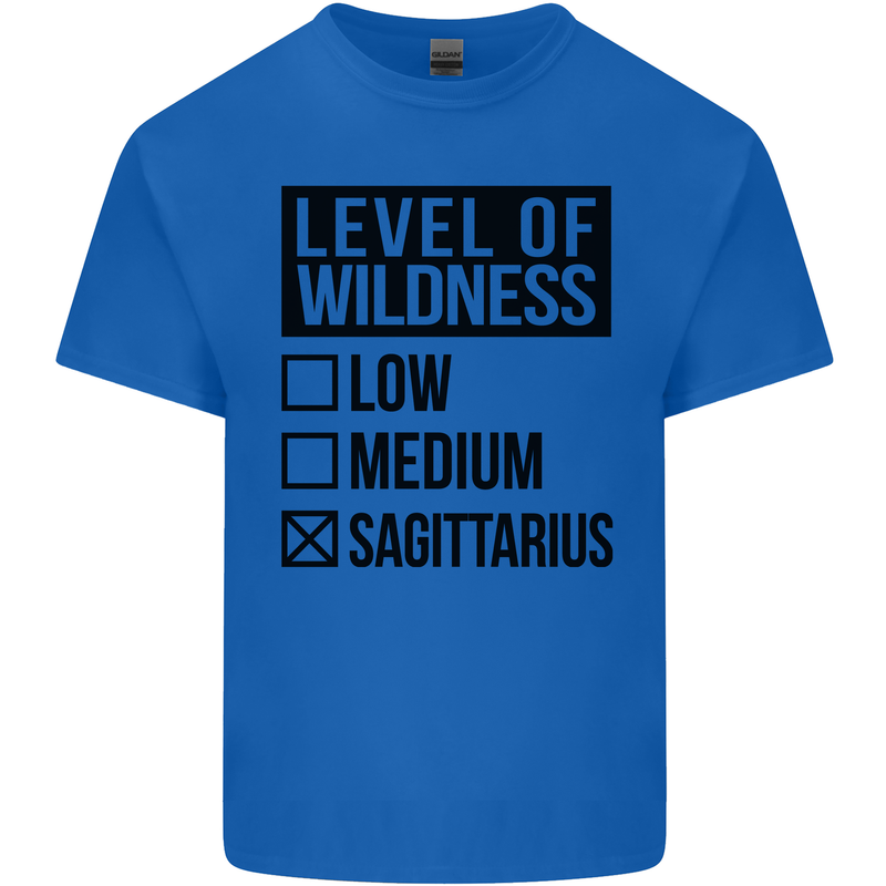 Levels of Wildness Sagittarius Mens Cotton T-Shirt Tee Top Royal Blue