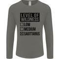 Levels of Wildness Sagittarius Mens Long Sleeve T-Shirt Charcoal