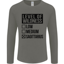 Levels of Wildness Sagittarius Mens Long Sleeve T-Shirt Charcoal