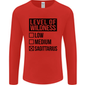 Levels of Wildness Sagittarius Mens Long Sleeve T-Shirt Red
