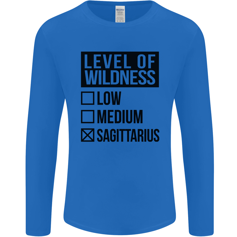 Levels of Wildness Sagittarius Mens Long Sleeve T-Shirt Royal Blue