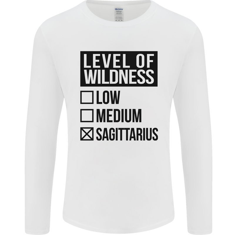 Levels of Wildness Sagittarius Mens Long Sleeve T-Shirt White