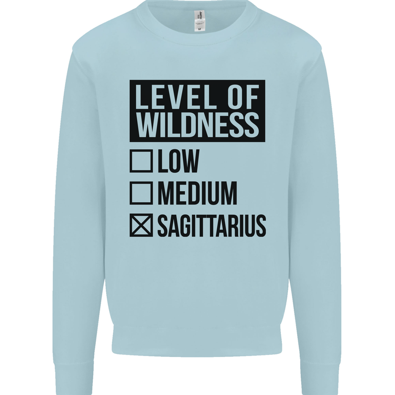 Levels of Wildness Sagittarius Mens Sweatshirt Jumper Light Blue