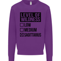 Levels of Wildness Sagittarius Mens Sweatshirt Jumper Purple