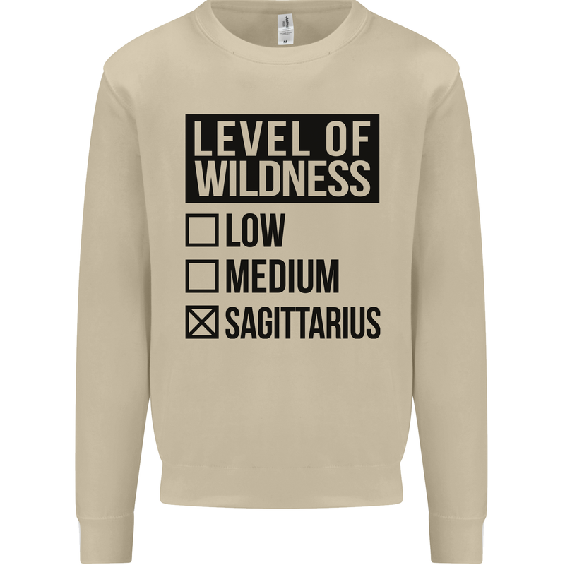 Levels of Wildness Sagittarius Mens Sweatshirt Jumper Sand