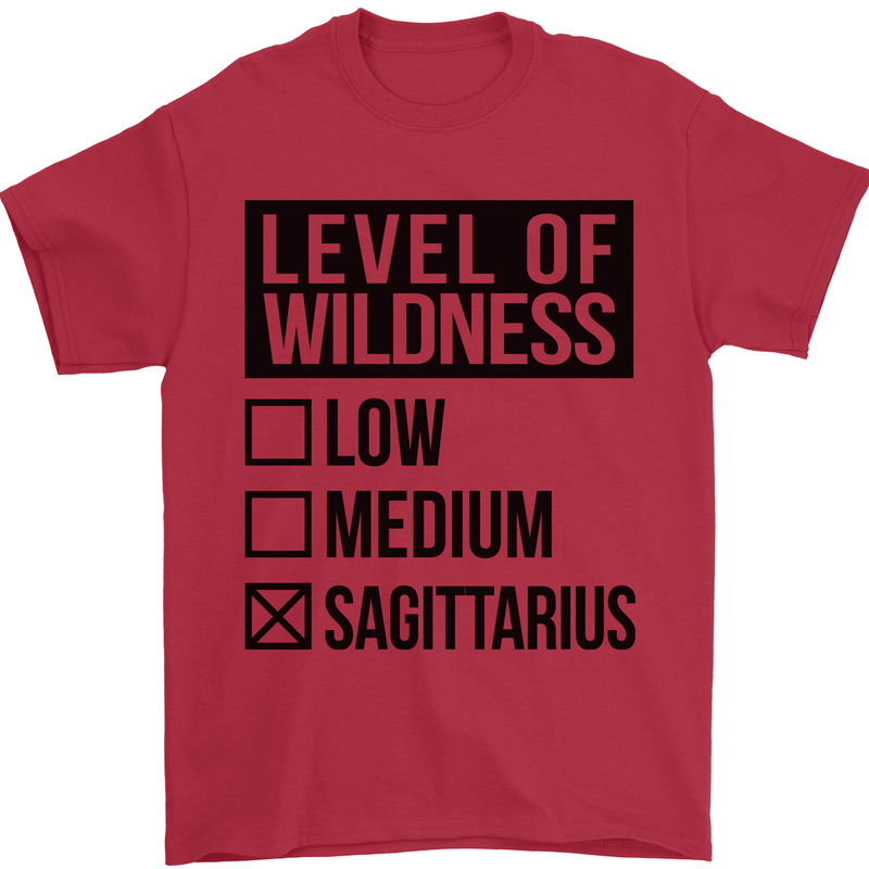 Levels of Wildness Sagittarius Mens T-Shirt Cotton Gildan Red