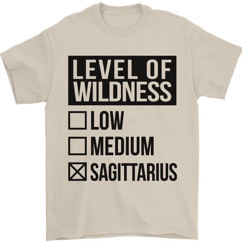 Levels of Wildness Sagittarius Mens T-Shirt Cotton Gildan Sand
