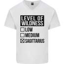 Levels of Wildness Sagittarius Mens V-Neck Cotton T-Shirt White