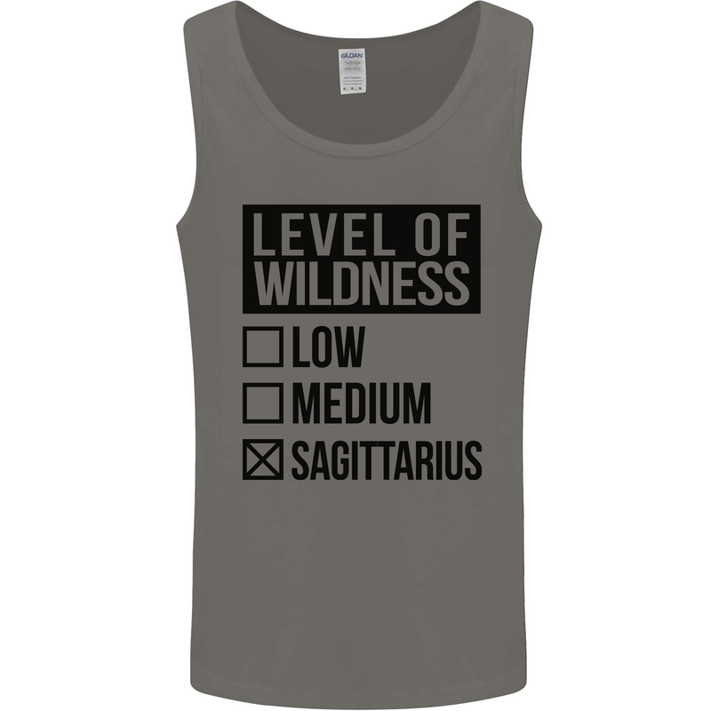 Levels of Wildness Sagittarius Mens Vest Tank Top Charcoal