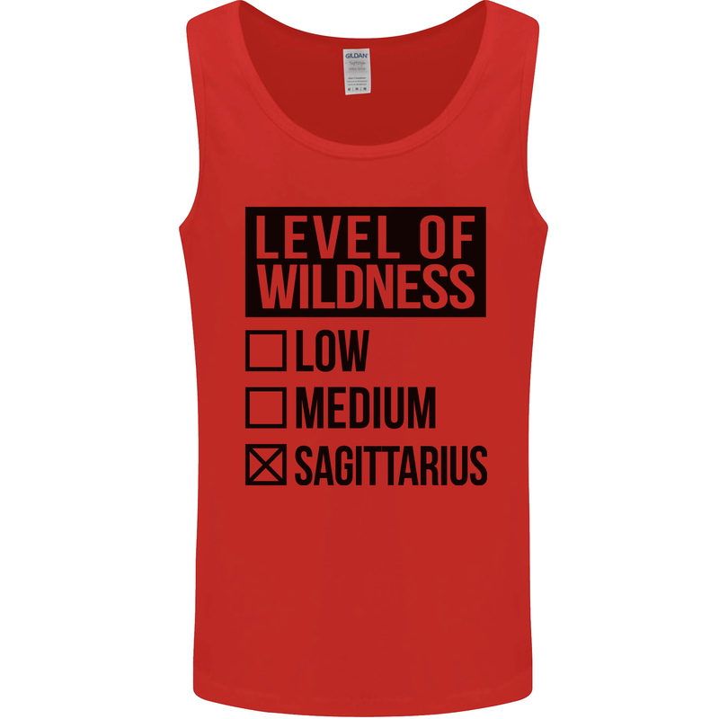 Levels of Wildness Sagittarius Mens Vest Tank Top Red