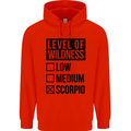 Levels of Wildness Scorpio Childrens Kids Hoodie Bright Red