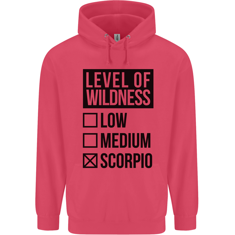 Levels of Wildness Scorpio Childrens Kids Hoodie Heliconia